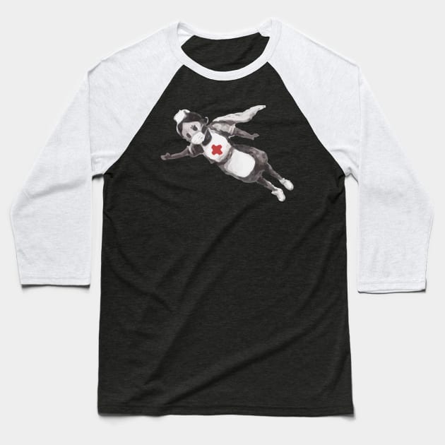 Banksy Superhero Nurse Baseball T-Shirt by inkstyl